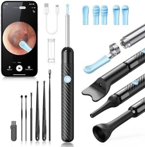 Ear Wax Removal Tool Camera, Ear Cleaner with Camera, FSA HSA Store Eligible, 1080P Ear Camera with 6LED Light for Ear/Nose/Throat/Tonsil Stone Examination, Ear Wax Remover