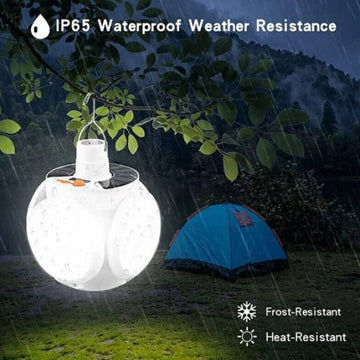 Football Foldable Solar Light, Emergency Home Camping Night Lights, Portable USB Rechargeable LED Search Light,4 sided light